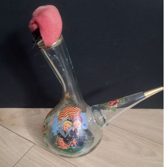 Vintage Spanish Catalunya Hand-Blown Hand Painted‎ Glass Wine Decanter - Picture 3 of 10